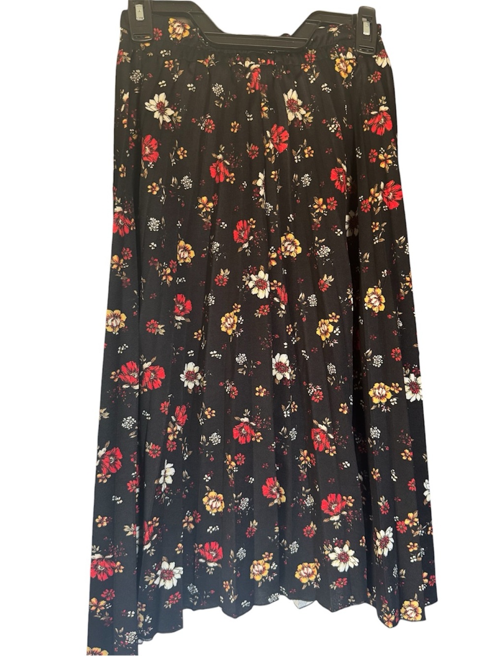 Black Floral Midi Skirt